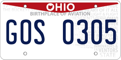 OH license plate GOS0305