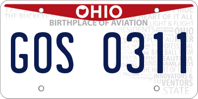 OH license plate GOS0311