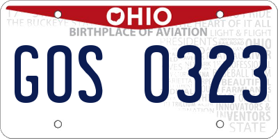 OH license plate GOS0323