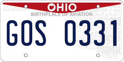 OH license plate GOS0331