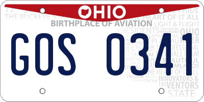 OH license plate GOS0341