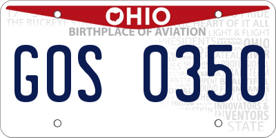 OH license plate GOS0350