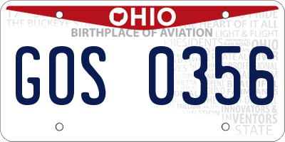 OH license plate GOS0356
