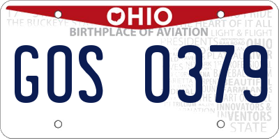 OH license plate GOS0379