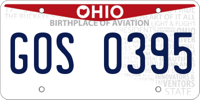 OH license plate GOS0395