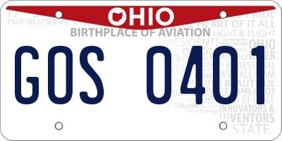OH license plate GOS0401