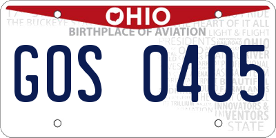 OH license plate GOS0405