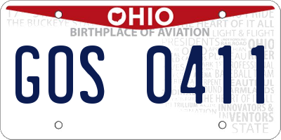OH license plate GOS0411