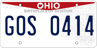 OH license plate GOS0414
