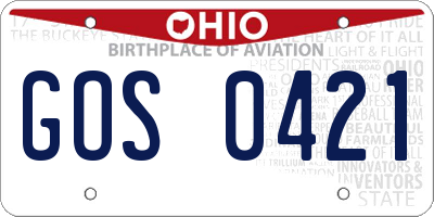 OH license plate GOS0421