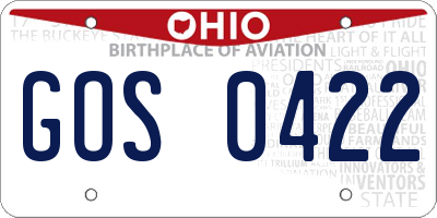 OH license plate GOS0422