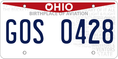 OH license plate GOS0428