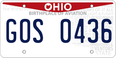 OH license plate GOS0436