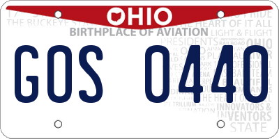 OH license plate GOS0440