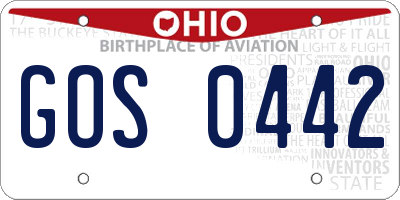 OH license plate GOS0442