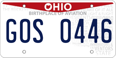 OH license plate GOS0446