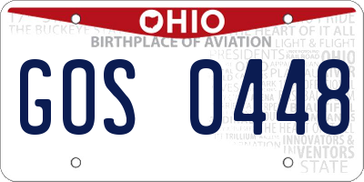 OH license plate GOS0448