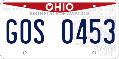 OH license plate GOS0453