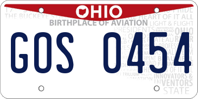 OH license plate GOS0454