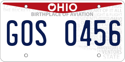 OH license plate GOS0456