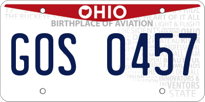 OH license plate GOS0457