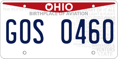 OH license plate GOS0460