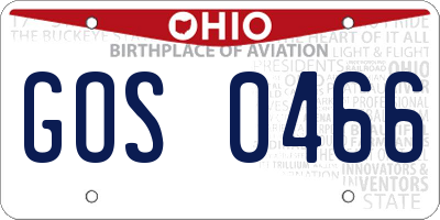 OH license plate GOS0466