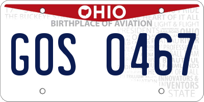 OH license plate GOS0467