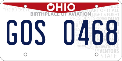 OH license plate GOS0468