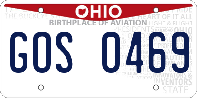 OH license plate GOS0469