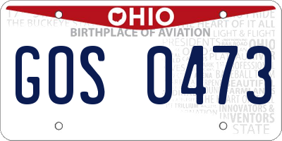 OH license plate GOS0473
