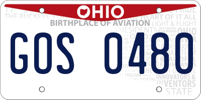 OH license plate GOS0480