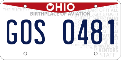 OH license plate GOS0481