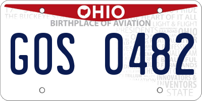 OH license plate GOS0482