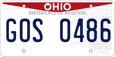 OH license plate GOS0486
