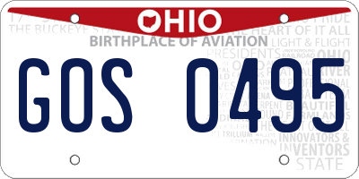 OH license plate GOS0495
