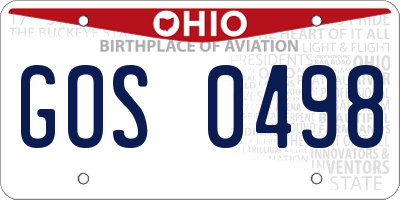OH license plate GOS0498