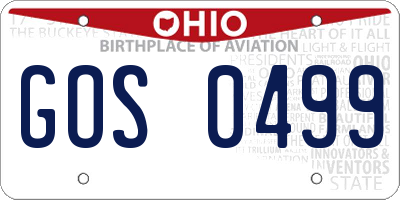 OH license plate GOS0499