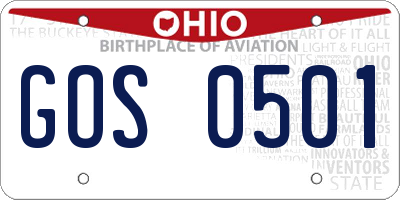 OH license plate GOS0501