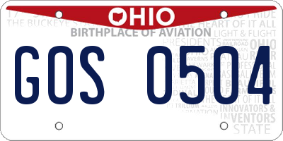 OH license plate GOS0504