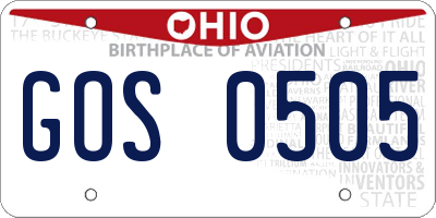 OH license plate GOS0505