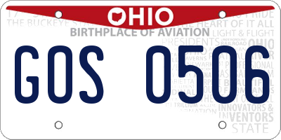 OH license plate GOS0506