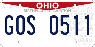 OH license plate GOS0511