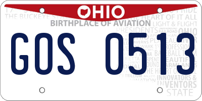 OH license plate GOS0513