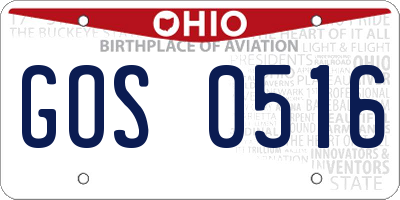 OH license plate GOS0516