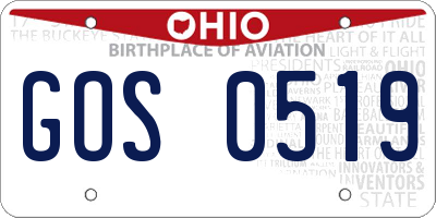 OH license plate GOS0519
