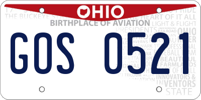 OH license plate GOS0521