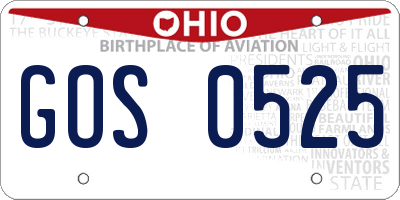 OH license plate GOS0525