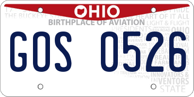 OH license plate GOS0526