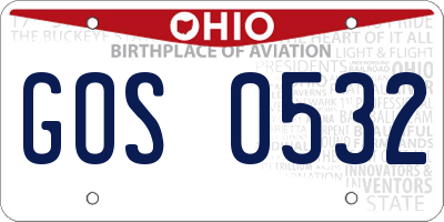 OH license plate GOS0532